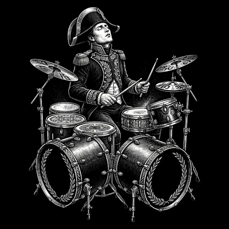 Napoleon plays drums.