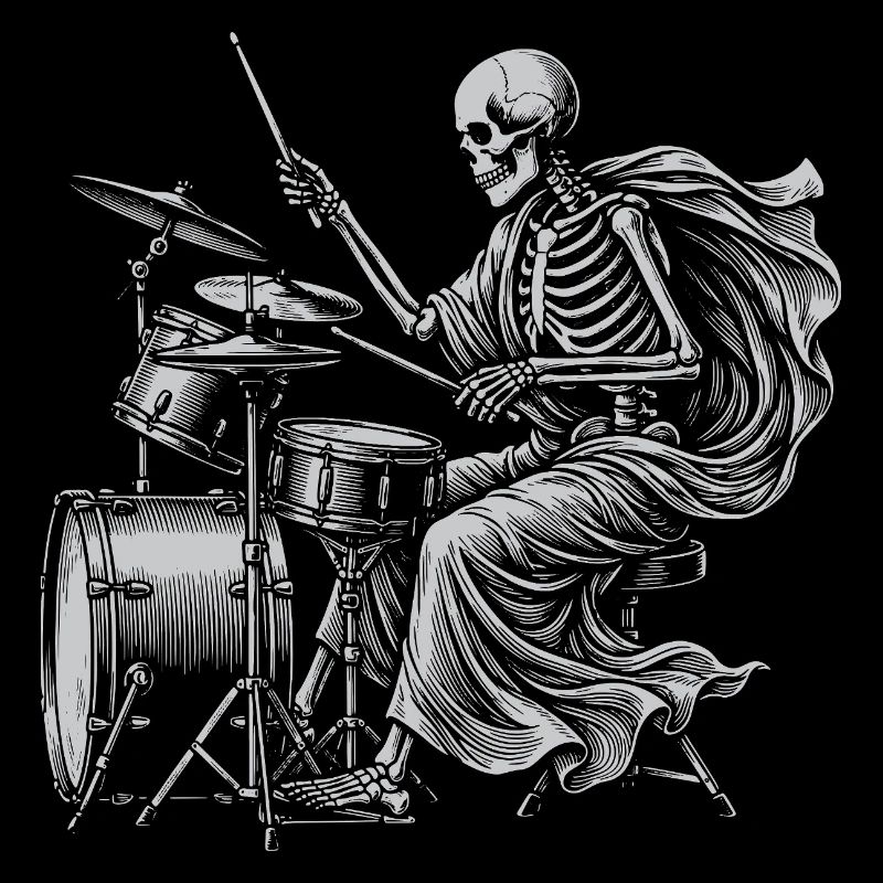 Batteur squelette avec cape