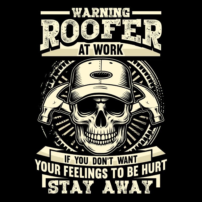 Dachdecker Skull: Stay Away Handwerker Geschenk