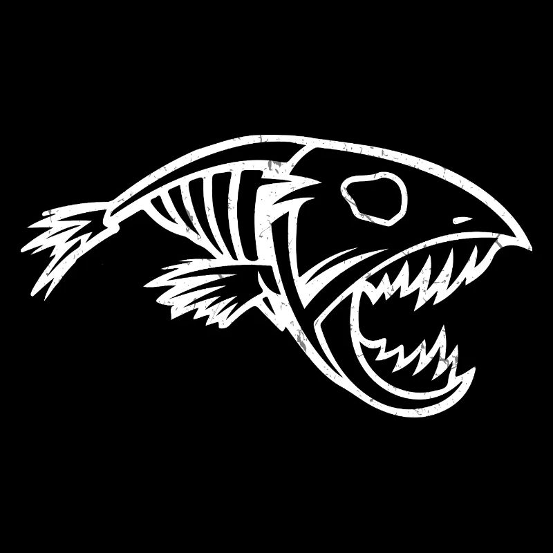 Minimalist Piranha Silhouette Angler Fish