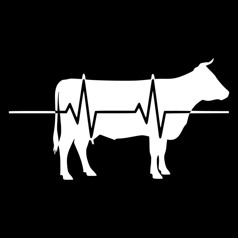 ECG du battement cardiaque de vache Ferme Clean Vector
