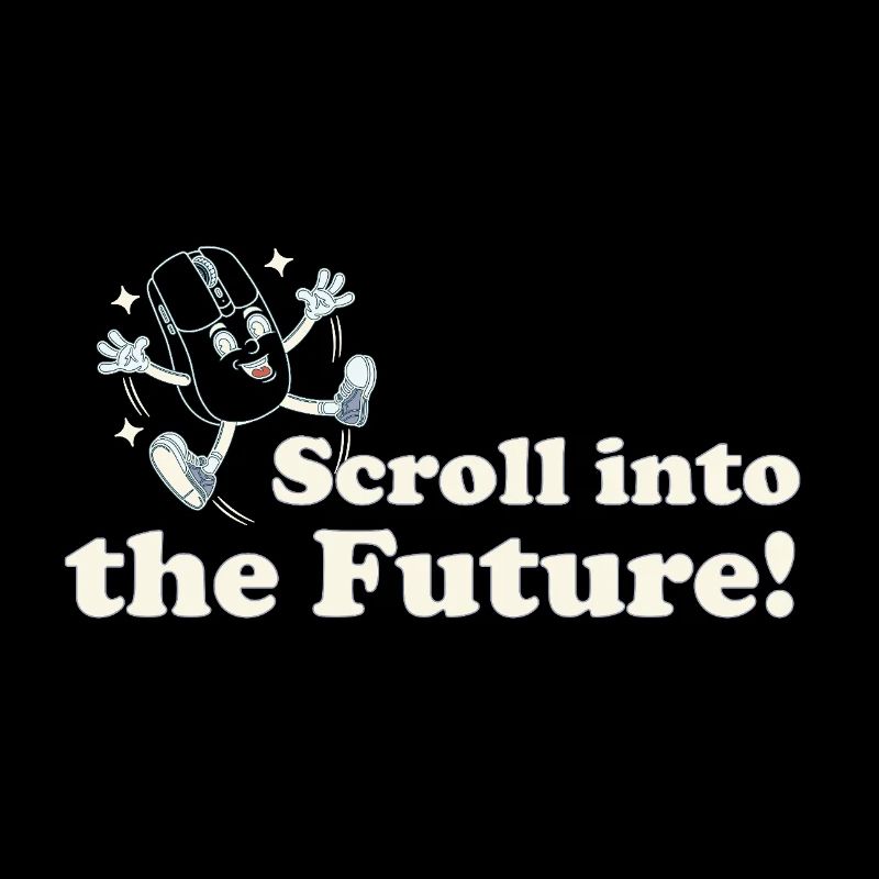 Scroll Into The Future – Retro Nerd Mouse Saying