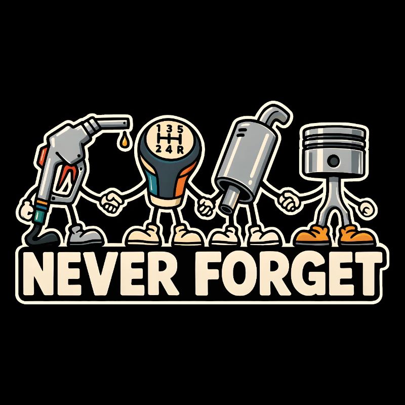 Never Forget – Combustion Engine Car Retro Design