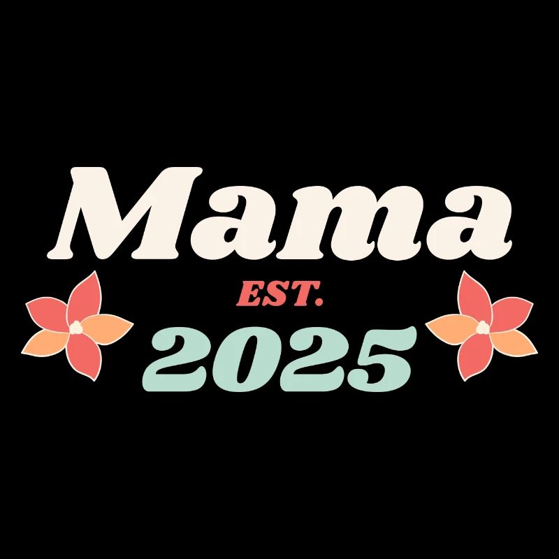 Mama Est 2025 Ich werde Mutter Retro Style