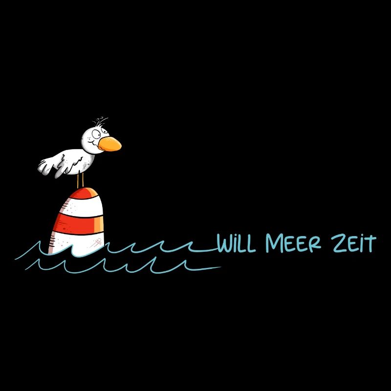 Drollige Möwe Will Meer Zeit