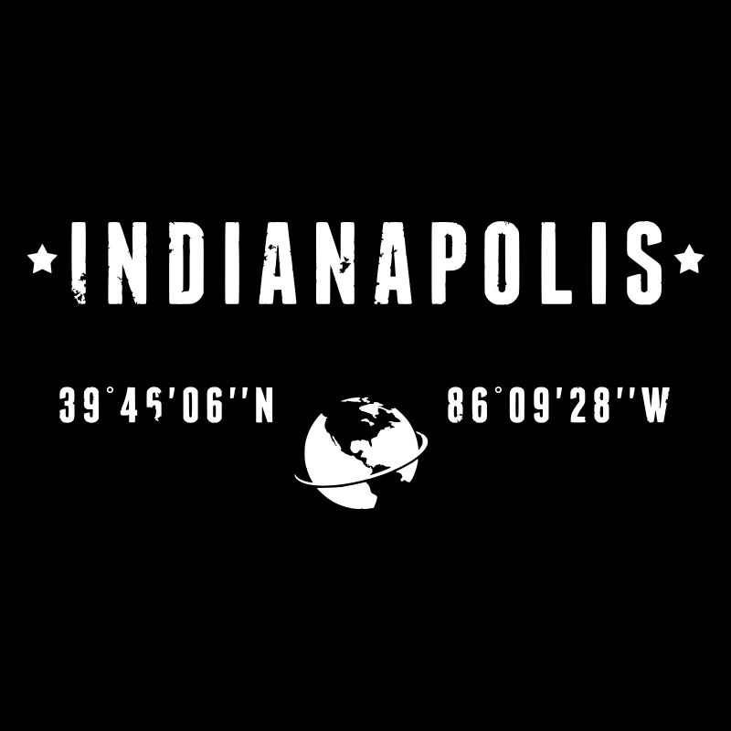 Indianapolis Indiana Coordinates Gps Globe White