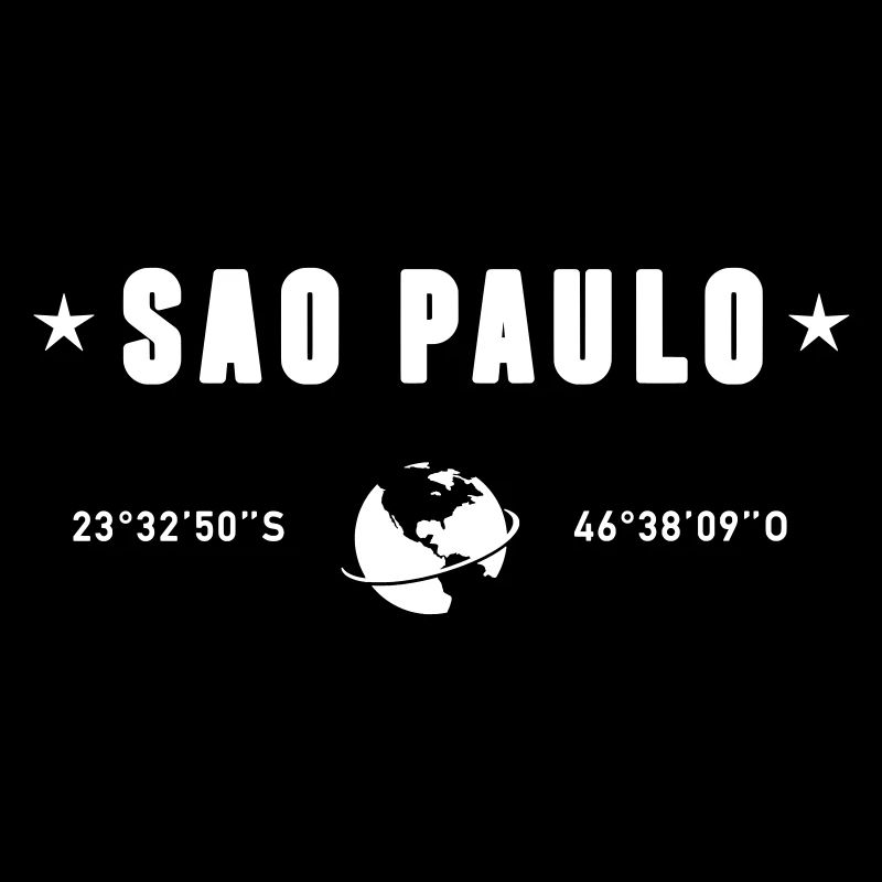 Sao Paulo Brazil Coordinates Earth White