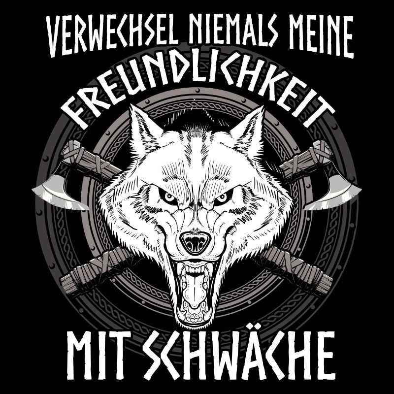 Wikinger Germanen Wolf Sprüche Statement Geschenk