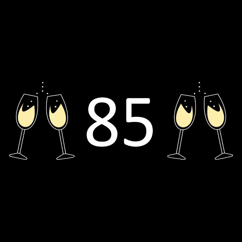 85th Birthday 85 Years Anniversary 85 Number 85 White