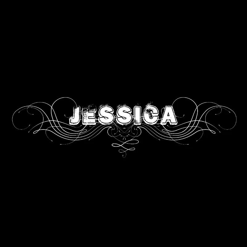 Lettrage JESSICA avec lignes décoratives