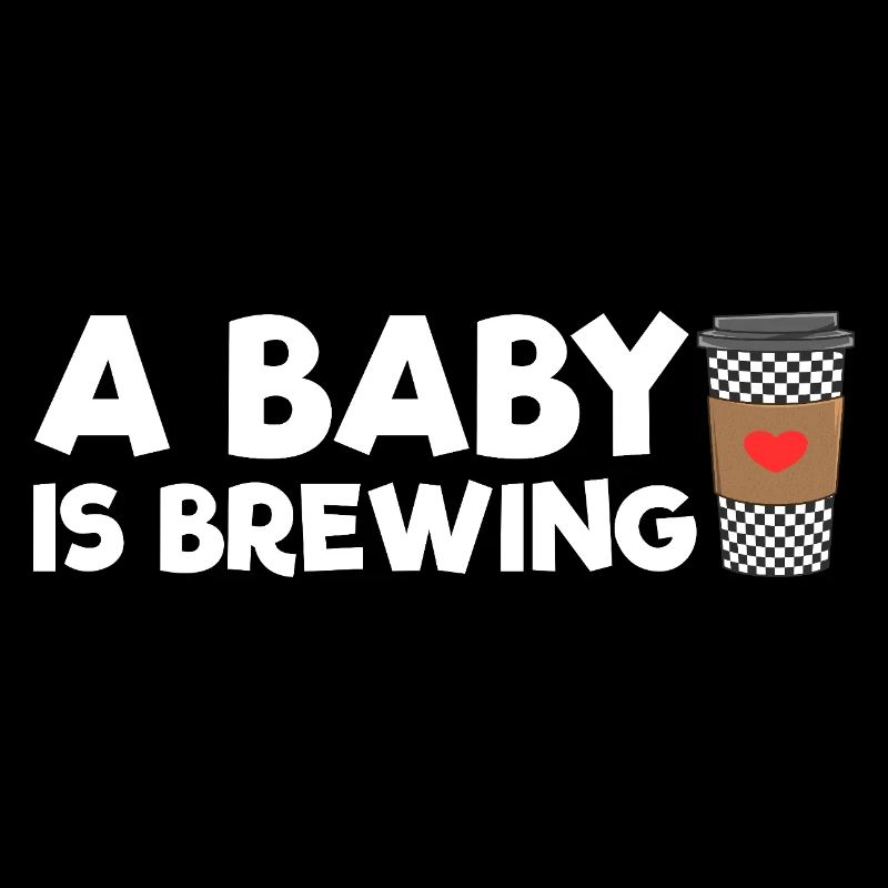 An expectant mother whose baby is brewing coffee