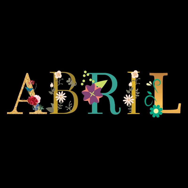 ABRIL Name Decorated with Flowers