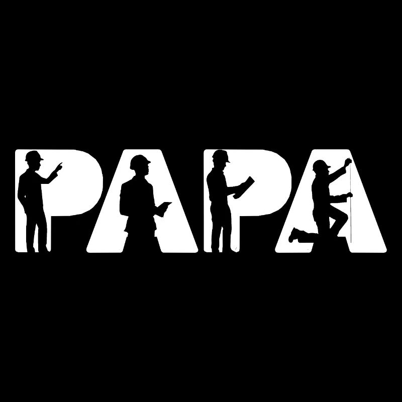 Papa Engineer Construction Silhouettes