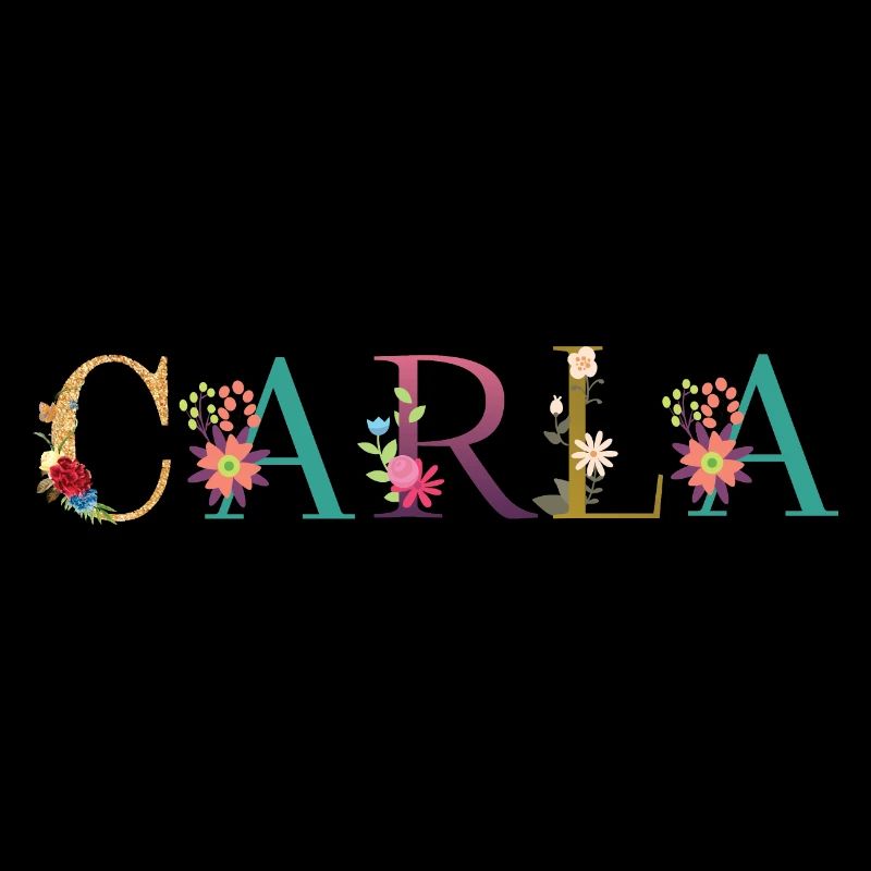CARLA name adorned with flowers