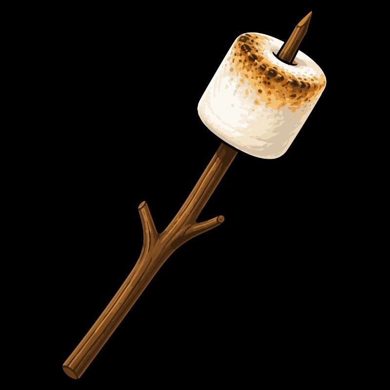Roasted marshmallow on a stick