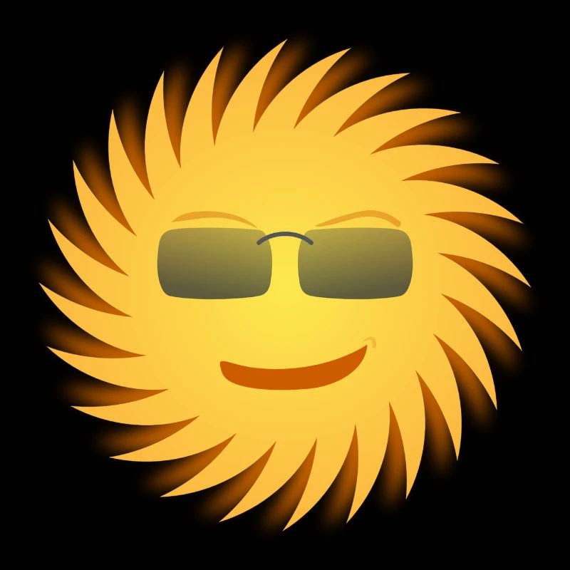 Sun with sunglasses. Gift