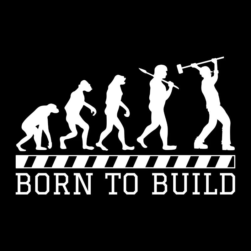 Evolution Bauarbeiter Geschenk Bau Beruf Arbeit