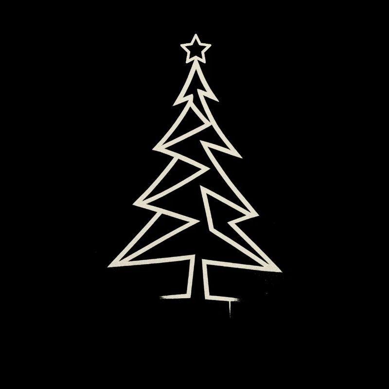 Urban Christmas Tree – Angular One-Line-Art Design