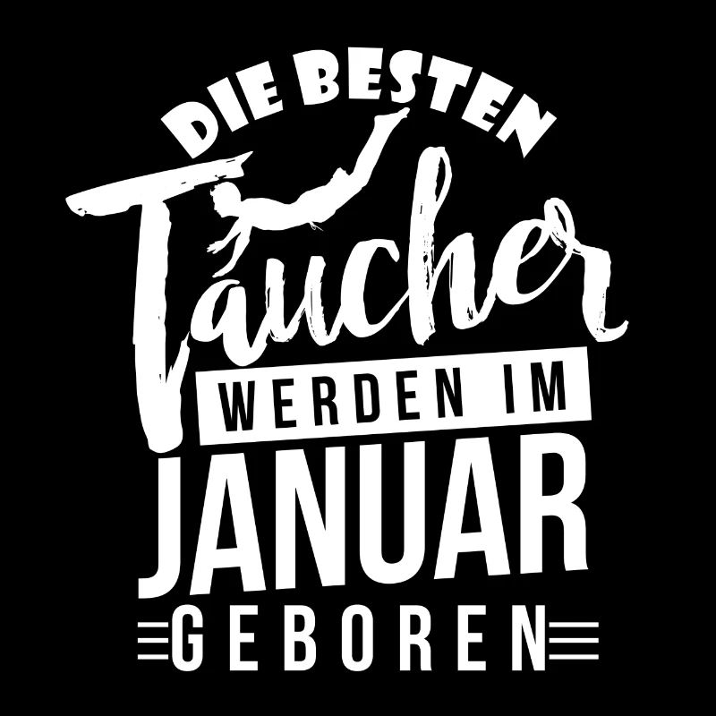 Tauchen - Taucher - Geburtstagsshirt Januar