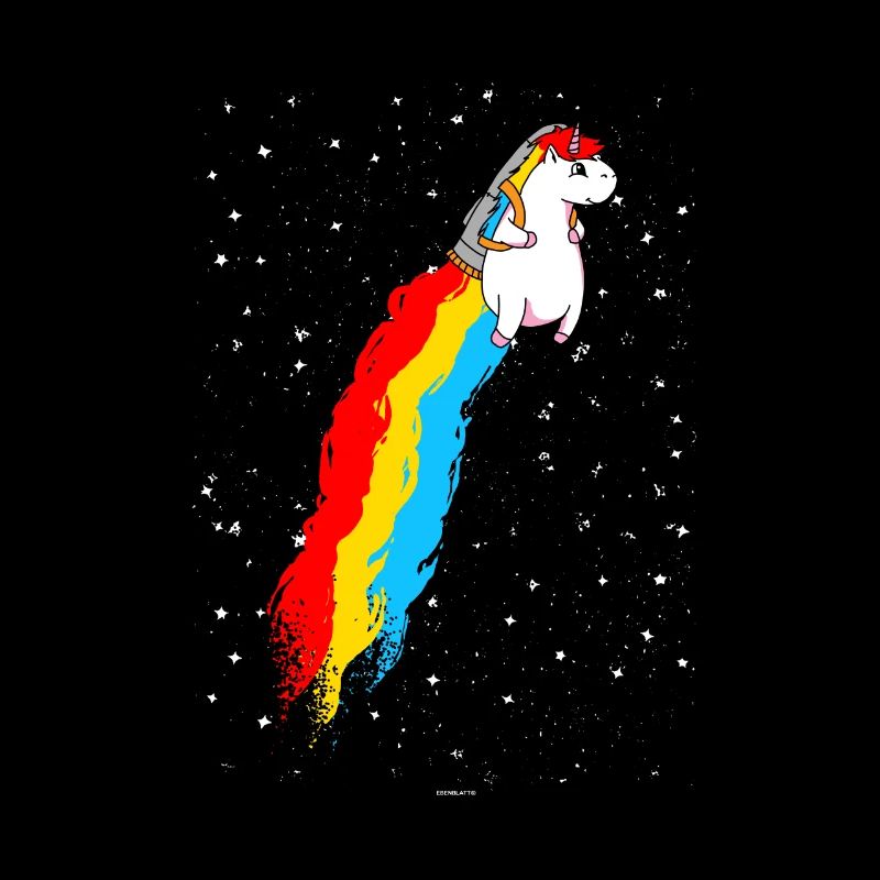 Licorne vole dans le cadeau de l'espace