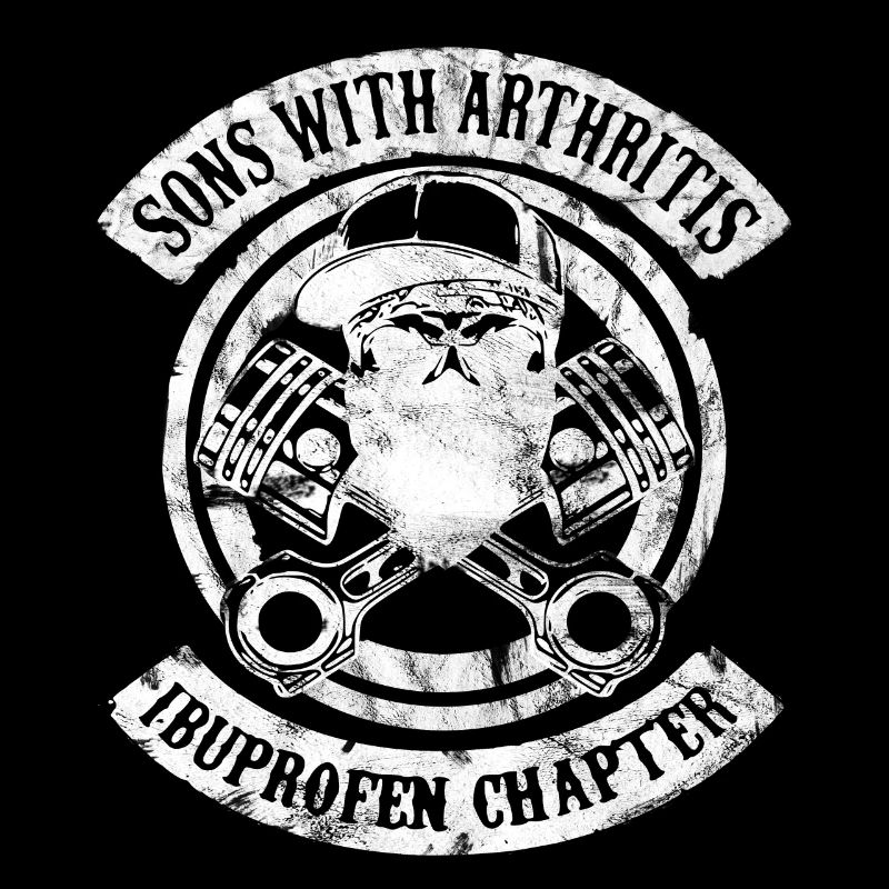 Sons with arthritis white retro men son biker
