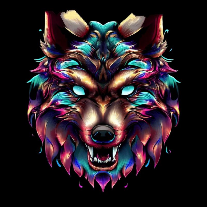 Wolfskopf Synthwave Wolf