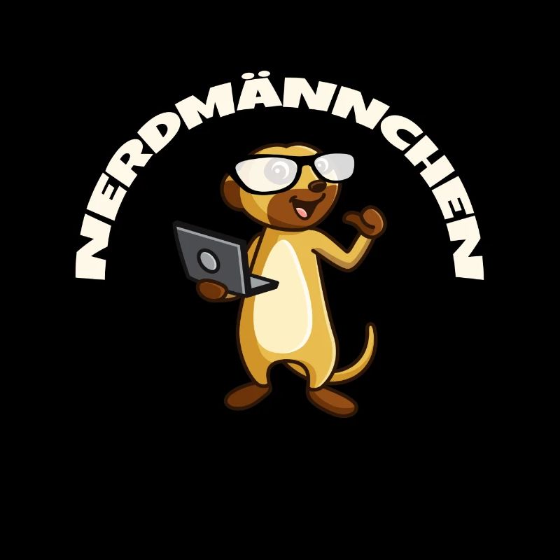 Nerd Erdmännchen mit Brille und Notebook Geschenk