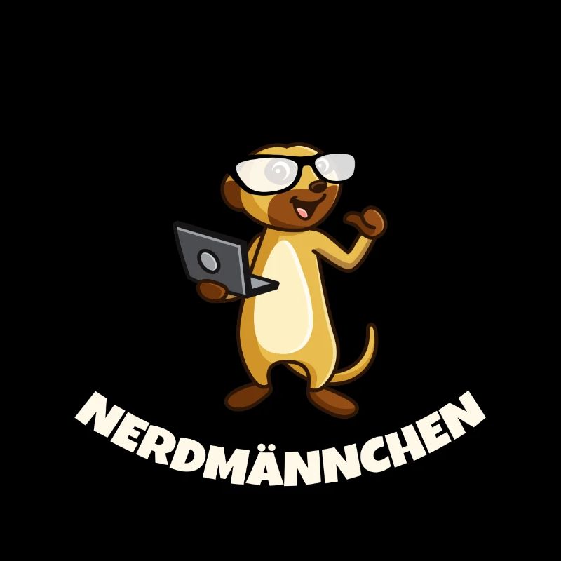 Nerd Erdmännchen mit Brille und Notebook Geschenk