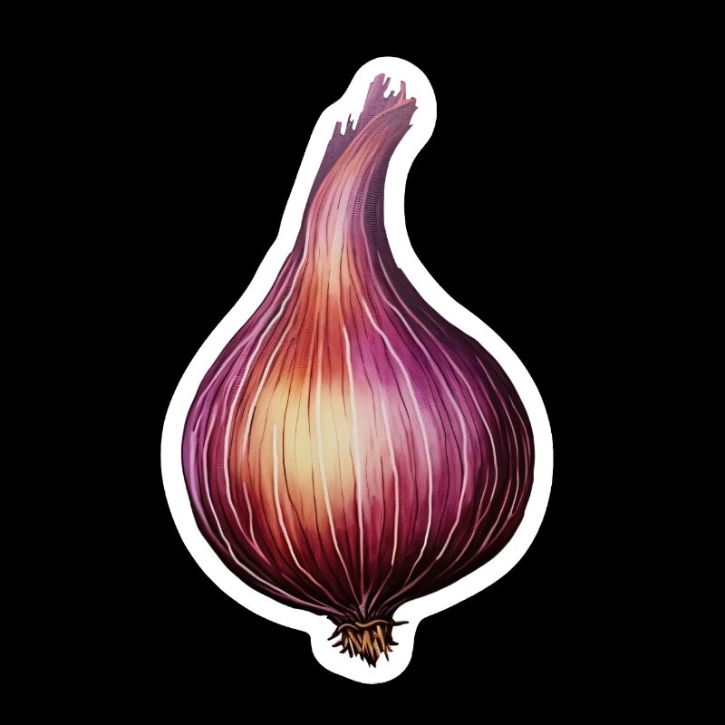 Red Onion Illustration – Vintage Kitchen