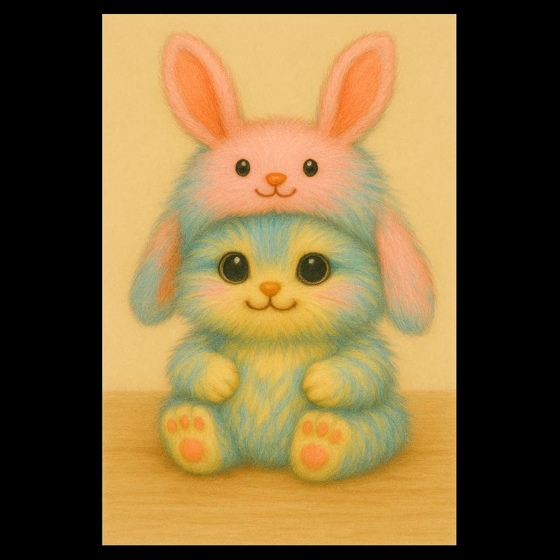 Pastel Plush Bunny Duo