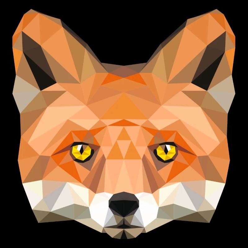 fox poly vixen fox illustration low poly head