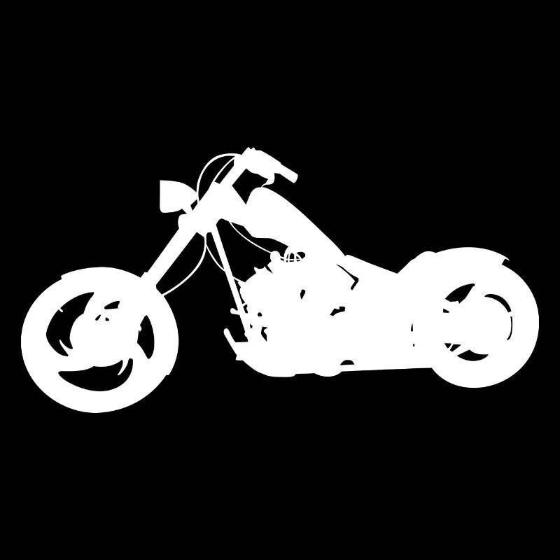 Silhouette chopper motorcycle white
