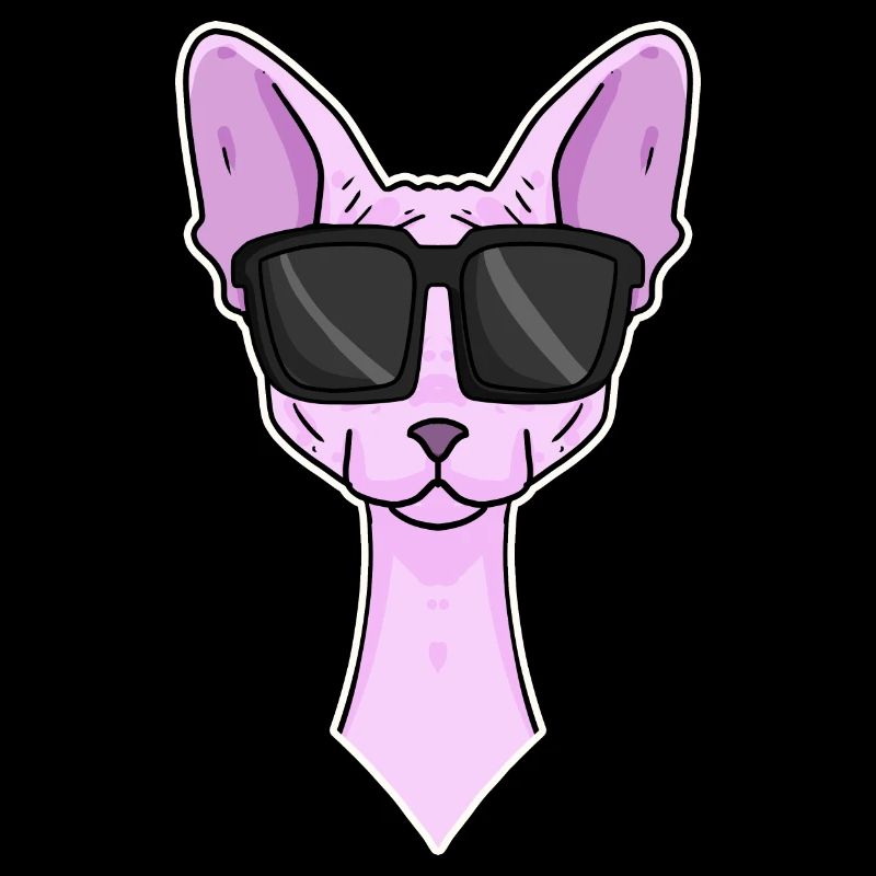 Chat cool avec lunettes de soleil - race de chat Sphynx