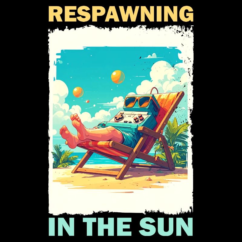 Gaming console on the beach in sunlight