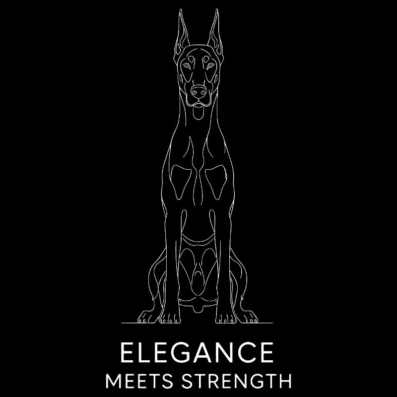 Doberman élégant dans un style minimaliste