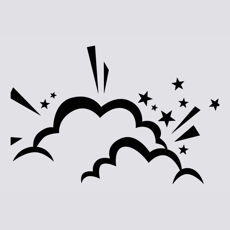 Comic cloud after explosion
