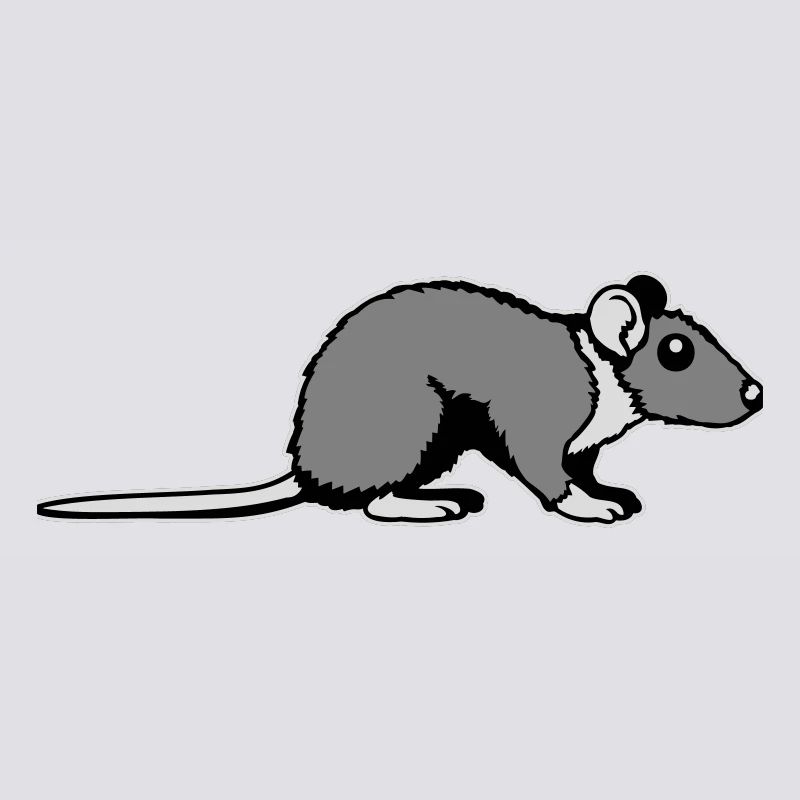 Rat Side Profile Cute Funny Rodent Animal Comic