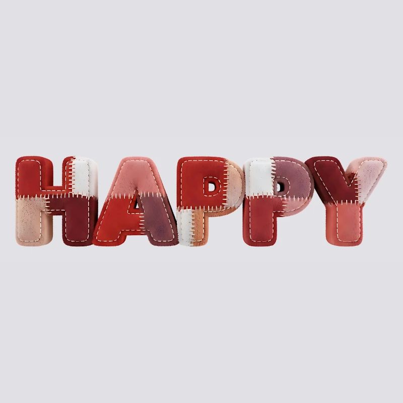 Happy Patchwork Design Stoffflicken Look