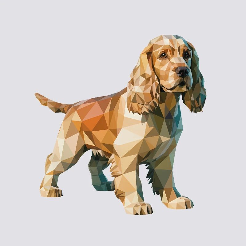 Cocker Spaniel - Cooles Low-Poly-Logo