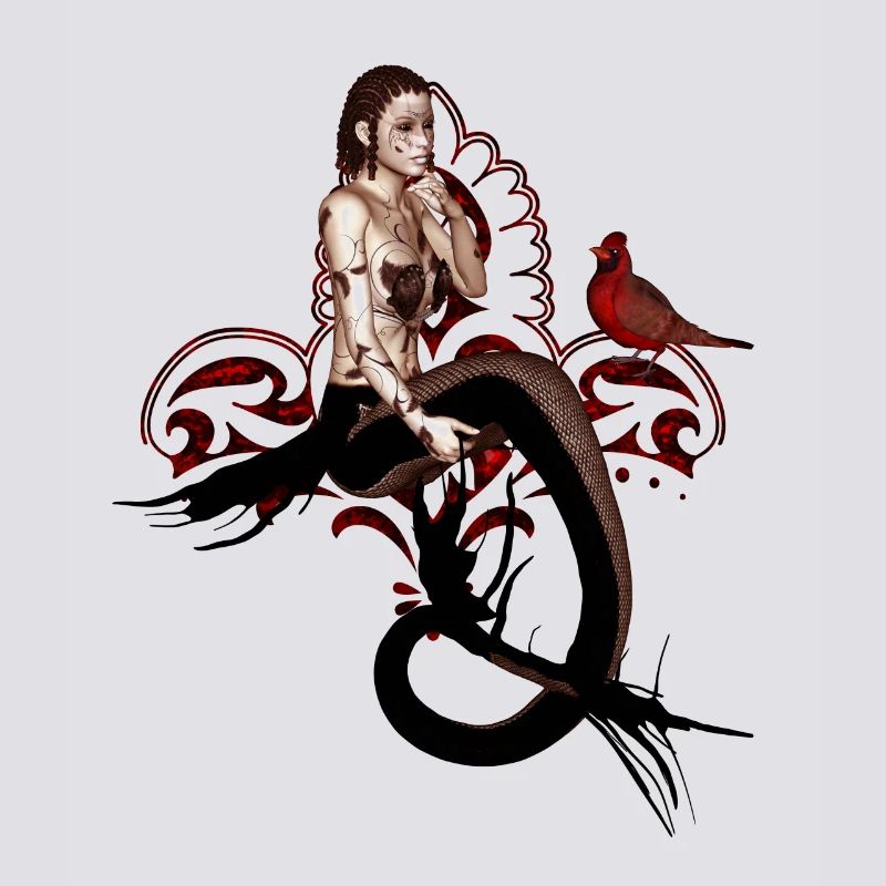 Wonderful dark mermaid sitting in a tree