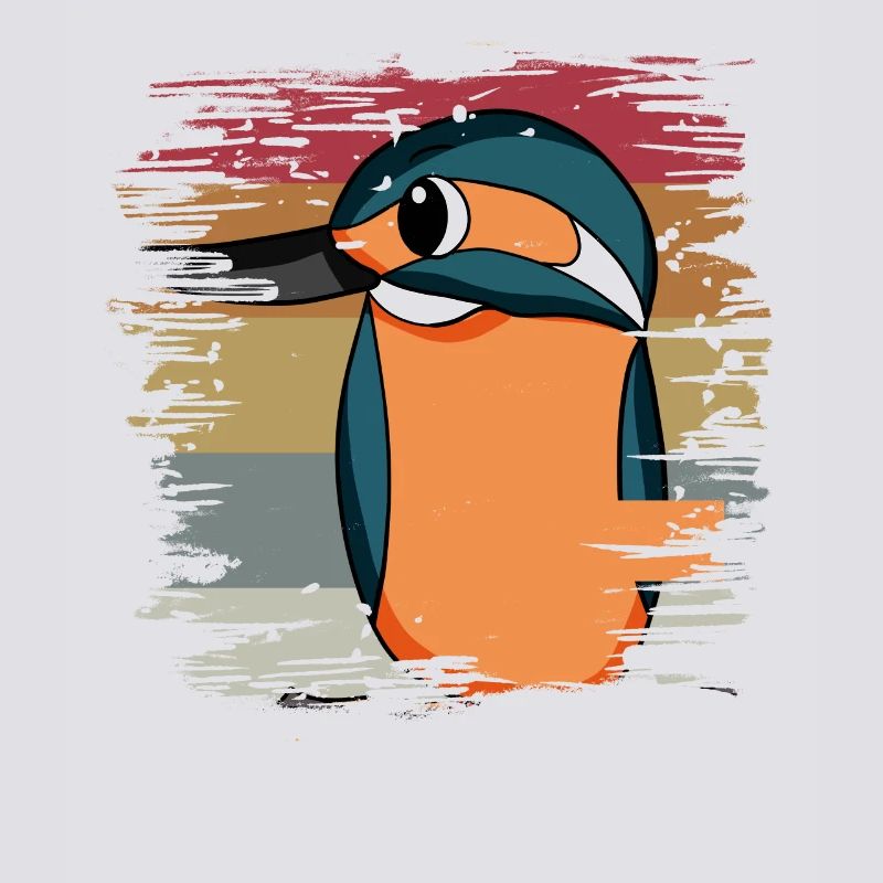 Eisvogel Blauer Vogel Retro