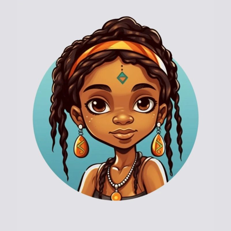 Afro Schwarz Kind Junge Mädchen Ethno Geschenkidee