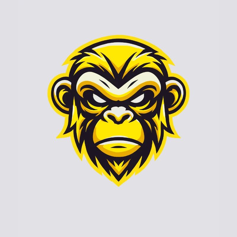Conception de visage de singe féroce jaune