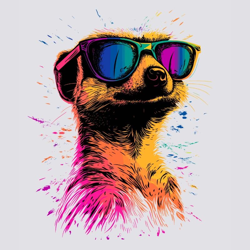 Erdmännchen Sonnenbrille Bunt Süßes Erdmännchen