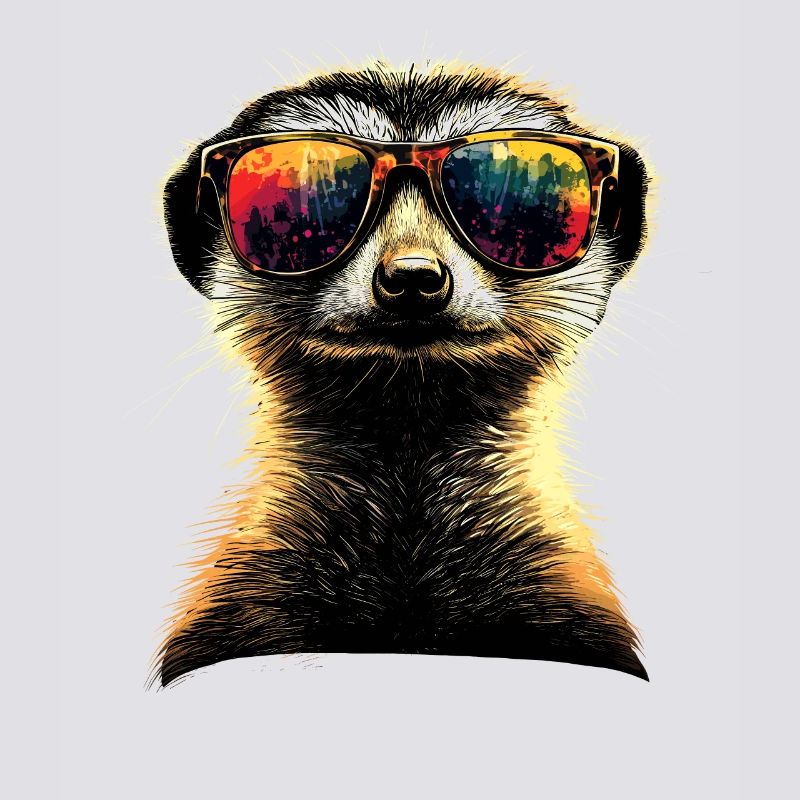 Erdmännchen Sonnenbrille Bunt Süßes Erdmännchen