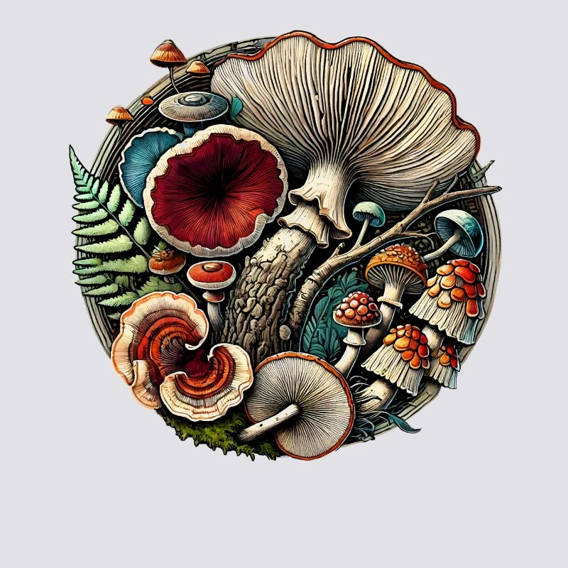 Conception complexe de champignons et d’éléments forestiers