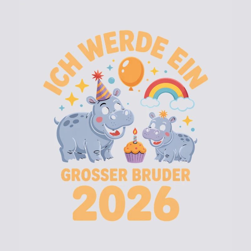 Ich werde ein grosser Bruder 2026 Hippo Nilpferd
