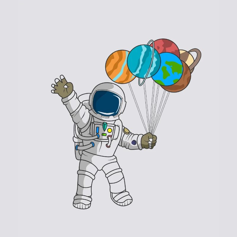 Astronaute 4e anniversaire : design d’enfant de la planète spatiale