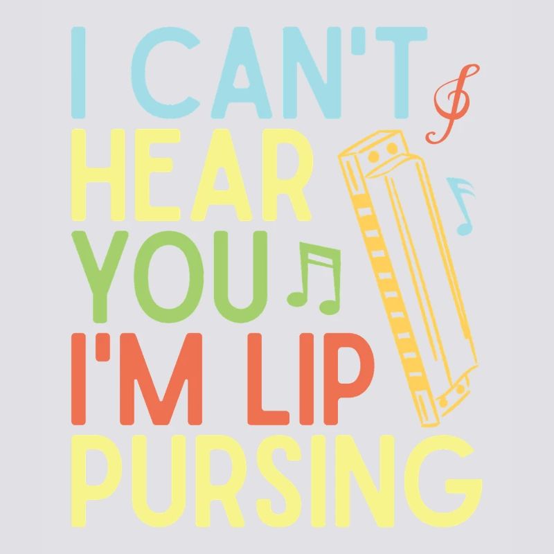 Funny Harmonica Player Lip Pursing Harmonica