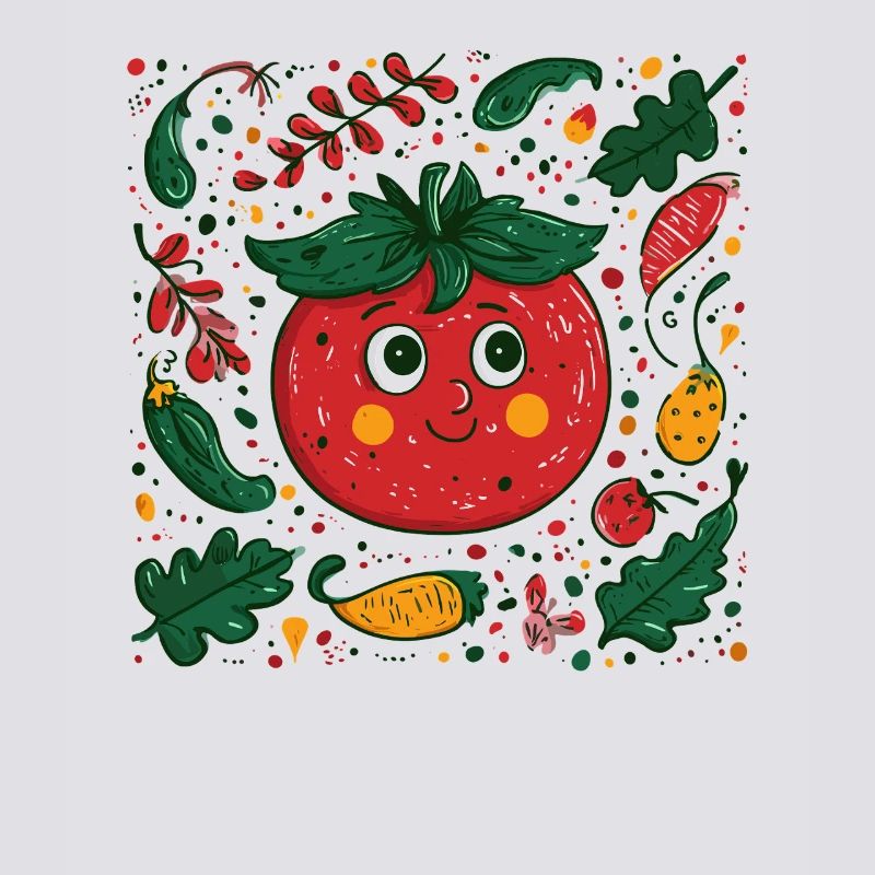 Tomate joyeuse dans la conception de jardin